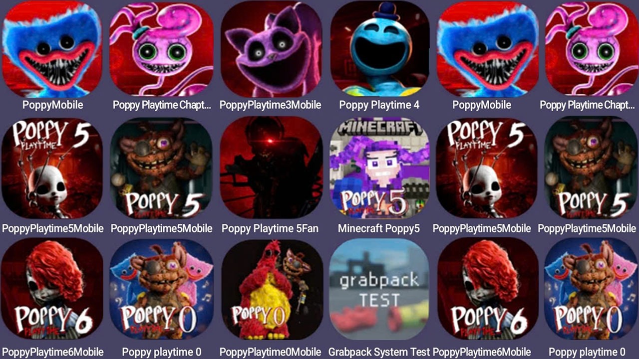 Poppy Playtime Mobile Chapter 1, 2, 3, 4, 5, 6 | Poppy Playtime 5 Minecraft, Poppy Playtime 0