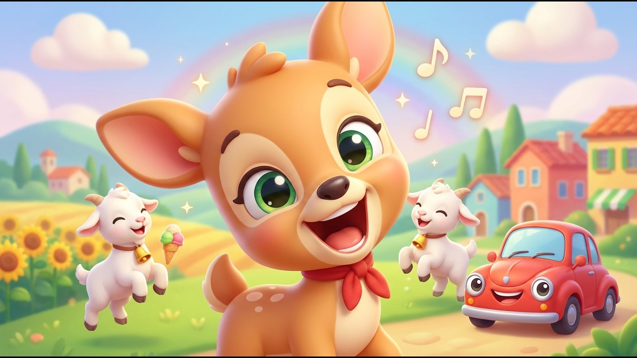 Piccolo Cerbiatto Gentile 2 🦌 | Canzone per Auto 🚗 | Le Caprette Allegre 🐐 | Canzoni per Bambini