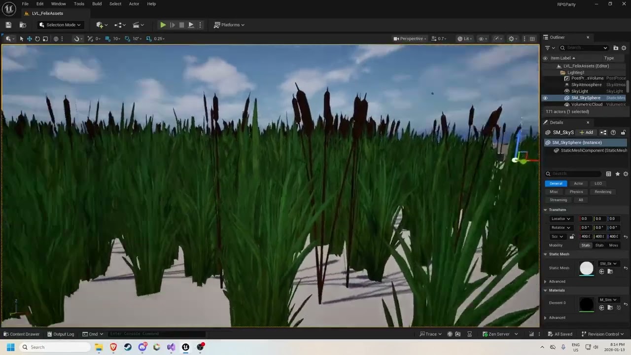 Wind effect on river grass
