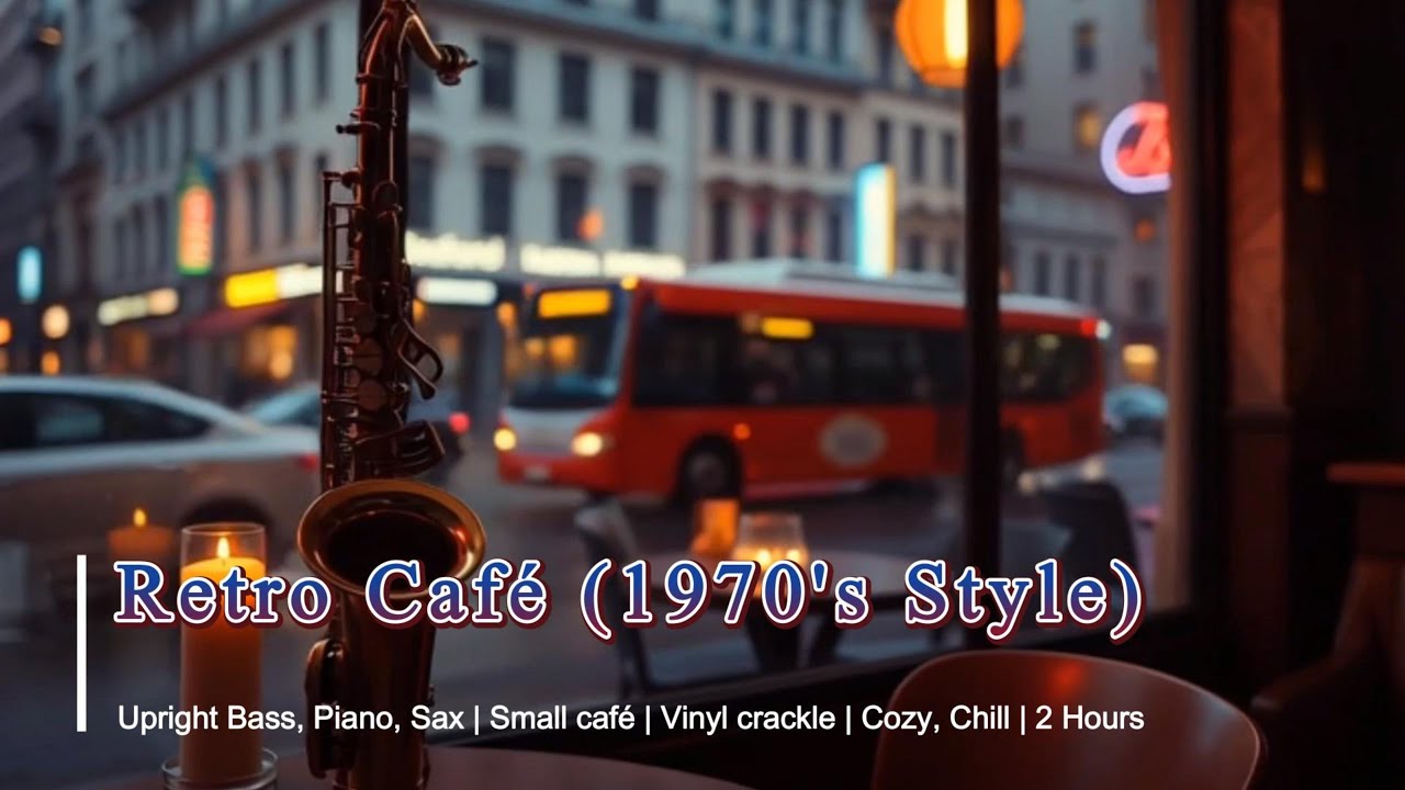 Retro Caf&eacute; 1970s | Upright Bass, Piano, Sax | Vinyl Crackle | Cozy, Chill Jazz Lounge