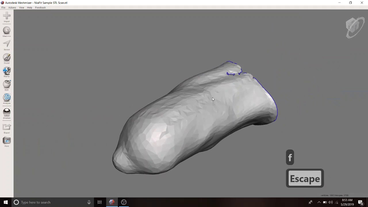 Meshmixer Series: Episode 6 - Segmentation and Smoothing of Residual Limb from Structure Scanner