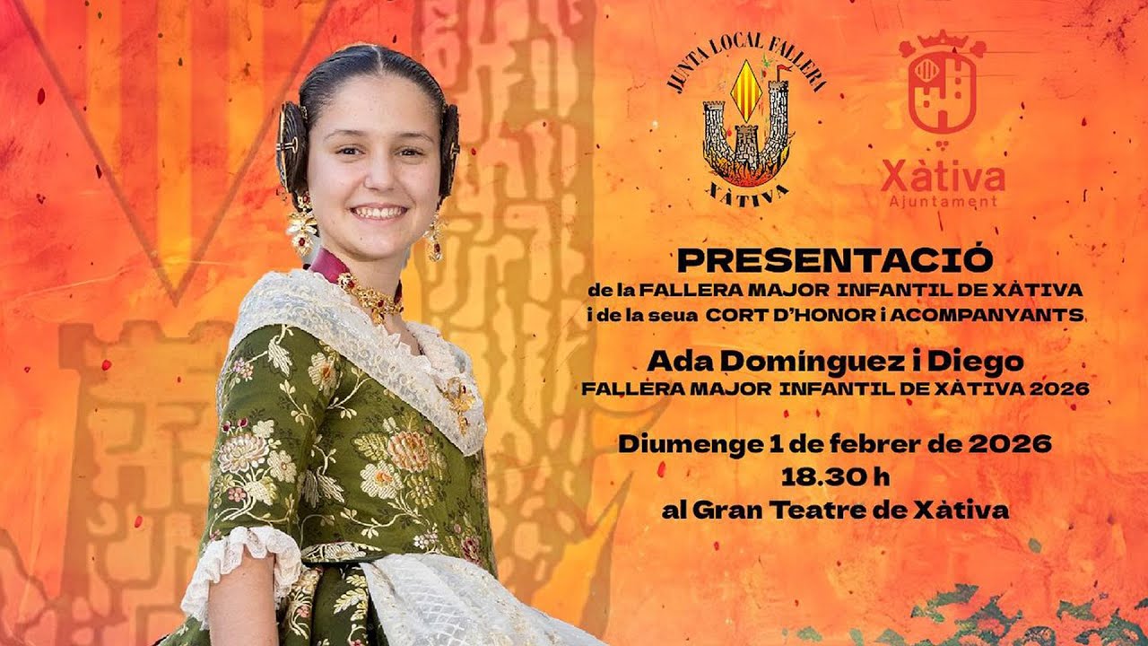🔴 EN DIRECTE 🔥 PRESENTACIÓ FALLERA MAJOR INFANRIL DE XÀTIVA 2026 | ADA DOMÍNGUEZ I DIEGO 🔥