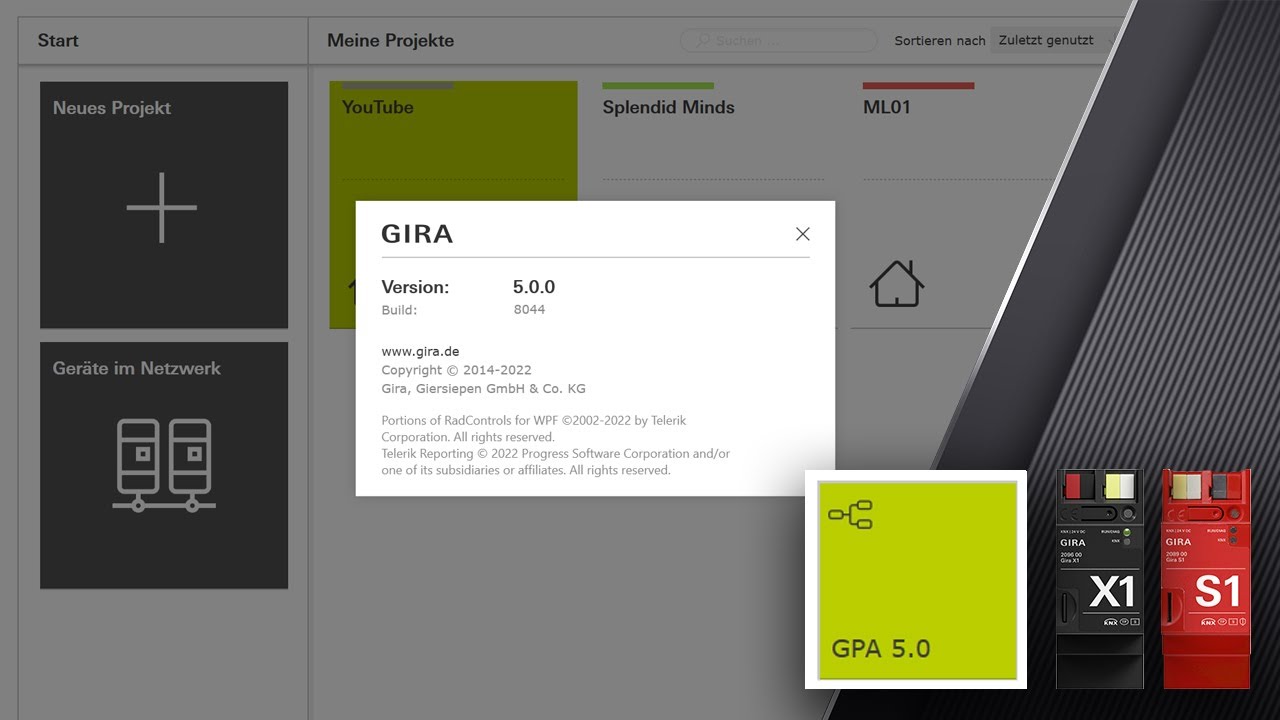 Gira X1 und KNX: Gira Projekt Assistent 5.0 Update