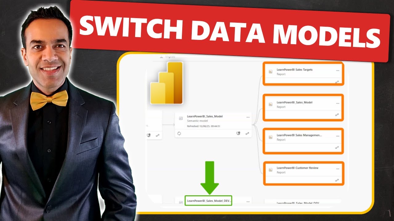 Как переключить отчеты Power BI 📊 на другой набор данных или модель (без перестройки!)
