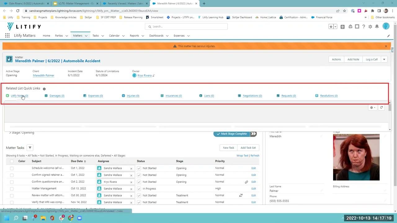 Litify Training: Matter Management
