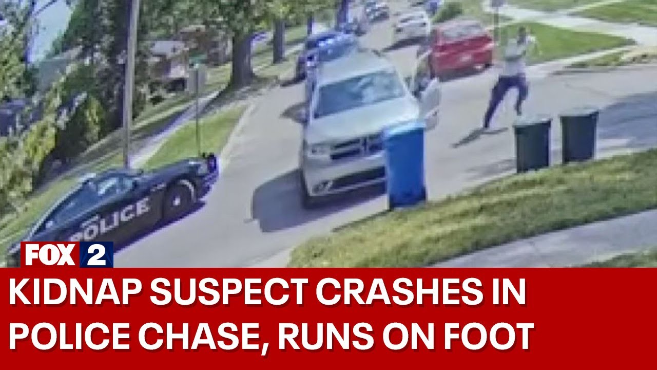 Kidnapping suspect CRASHES DURING CHASE, runs from police - FULL VIDEO