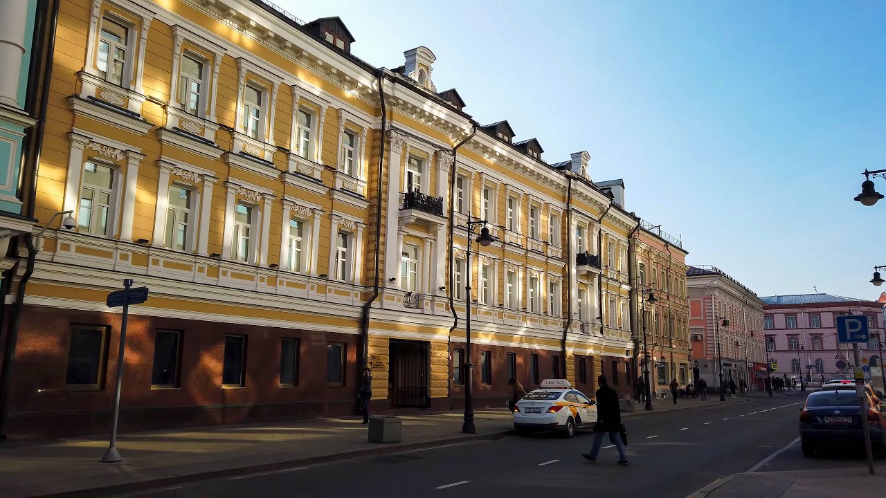 ⁴ᴷ⁶⁰ Прогулка по Москве:  от Метро Красные Ворота, по Гусятникову Пер. к Чистым Прудам