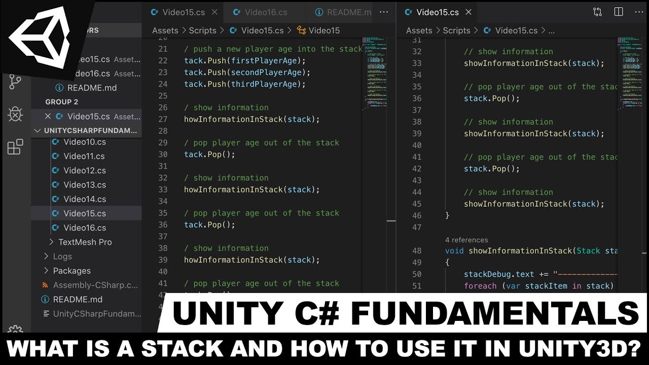 Unity C# Fundamentals - What is a Stack and How to use it in C# with Unity3d ?