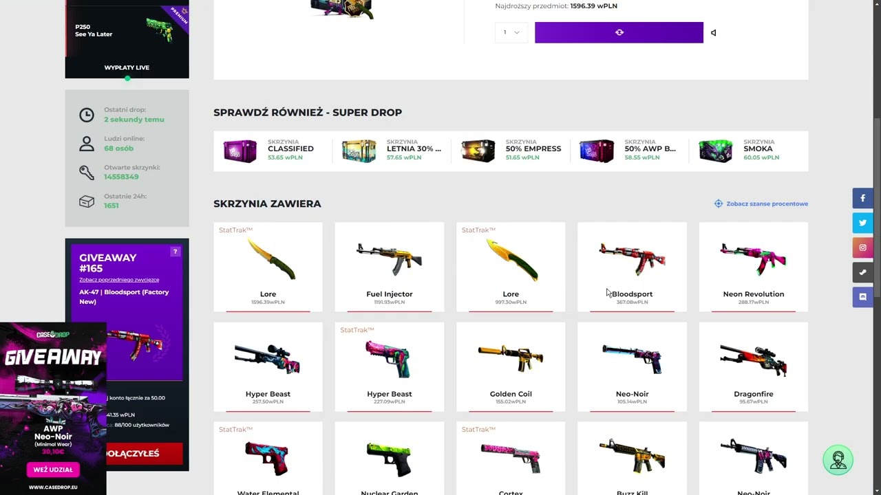 TEST SKRZYNKI FANTAZYJNA NA CASERDOPIE { CSGO OPENING}
