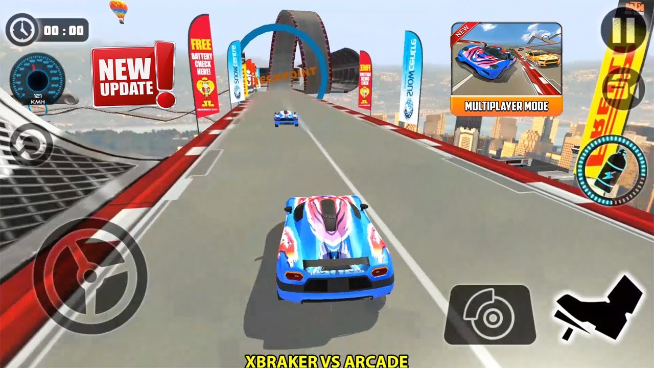 Impossible Car Tracks 3D - New Update Multiplayer Mode - Blue Car Driving SImulator - Android Game