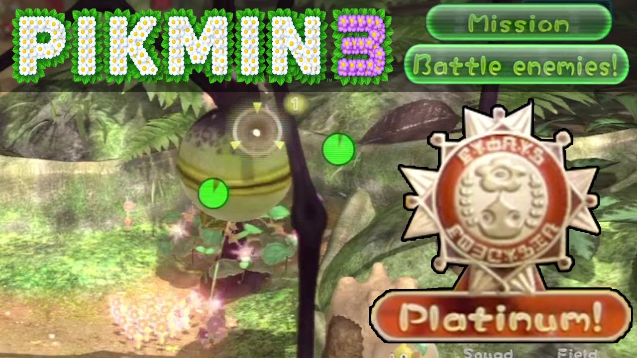 Pikmin 3 WiiU - Mission Mode - Battle Enemies 1: Tropical Forest 1340 Platinum Medal SOLO Walkthrough