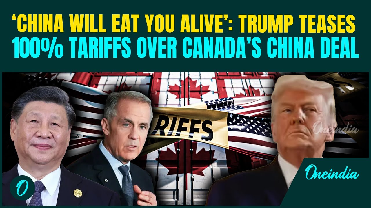 US-Canada Trade War BREAKING: Trump THREATEN Canada With 100% Tariffs: Warns ‘China Will EAT You’