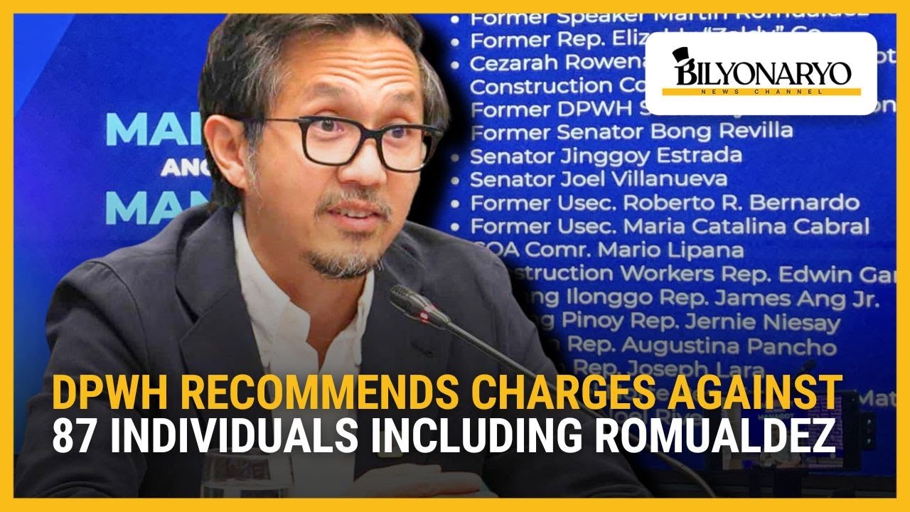 DPWH recommends charges vs 87, including Romualdez, over anomalous flood control projects