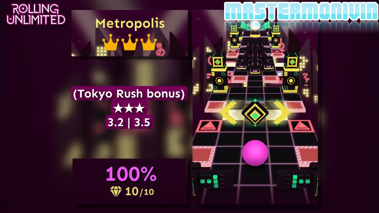 「Rolling Unlimited」Metropolis | Lv. 7 (Tokyo Rush bonus) ★★★ | Rolling Sky Edit | MasterMonivin