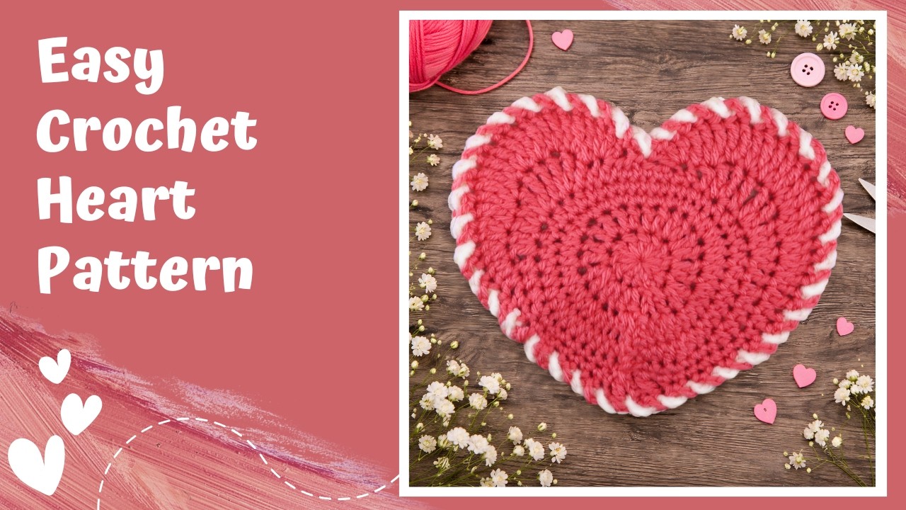 How to Crochet a Heart with a Candy Cane Border