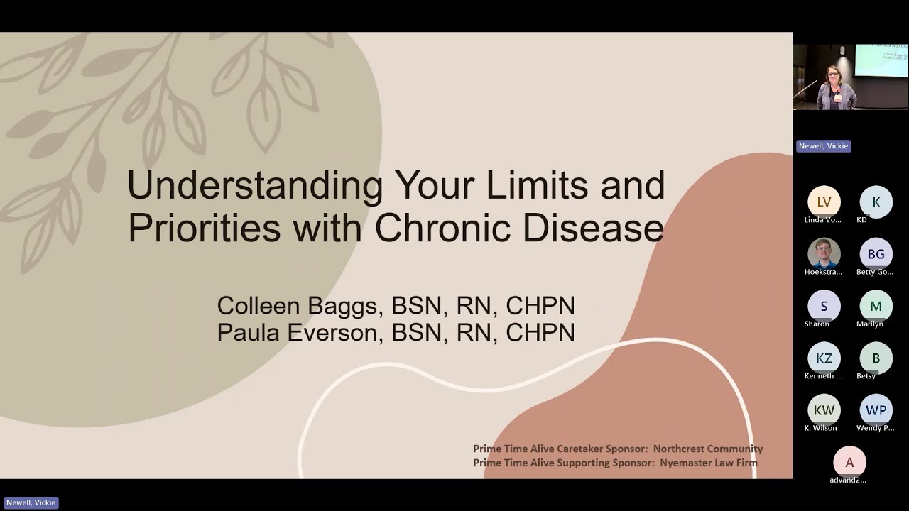 Prime Time Alive- Understanding Your Limits and Priorities with Chronic Disease as You Age 12/10/25