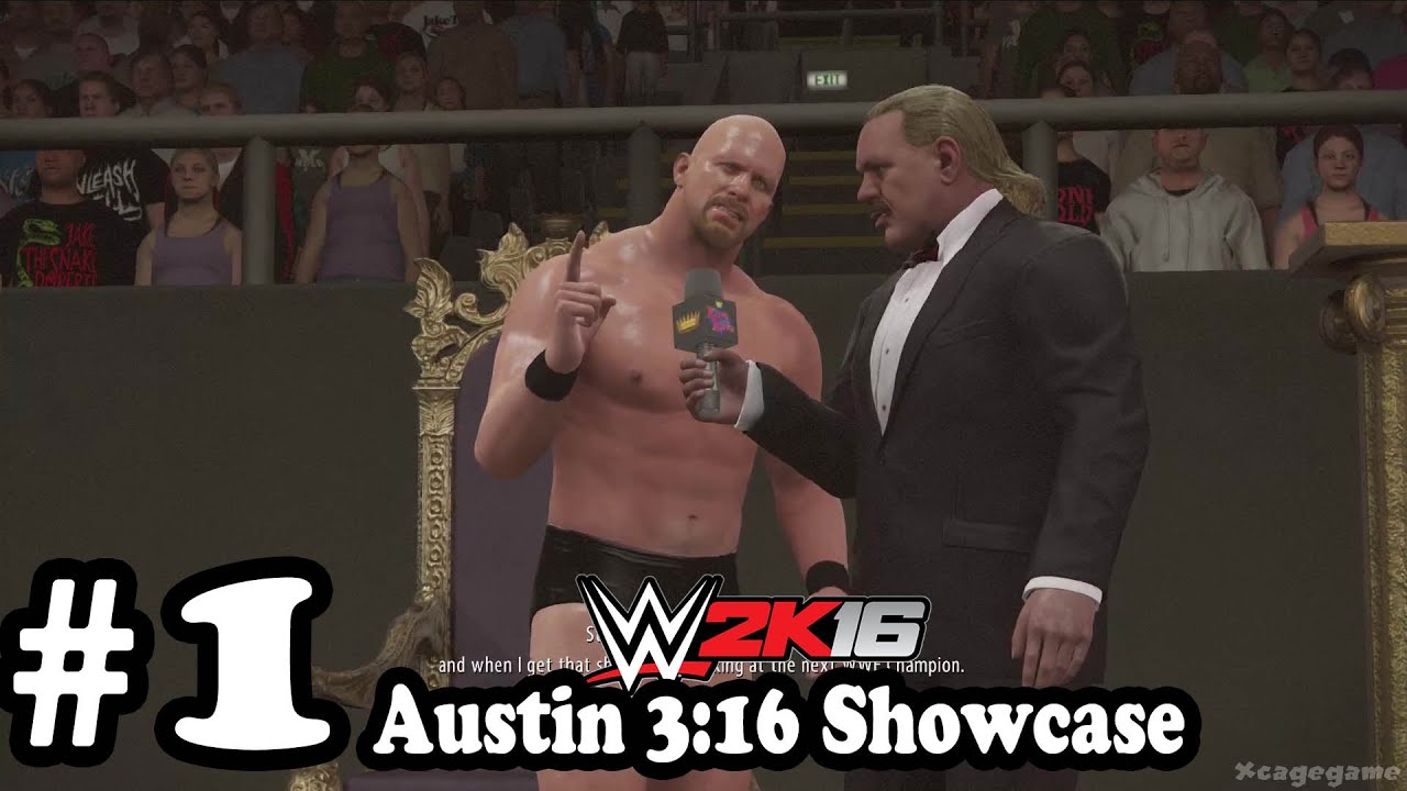 WWE 2K16 - 2K Showcase Austin 3:16 Gameplay Walkthrough Part 1 - Austin vs Jake Roberts [ 60fps HD]