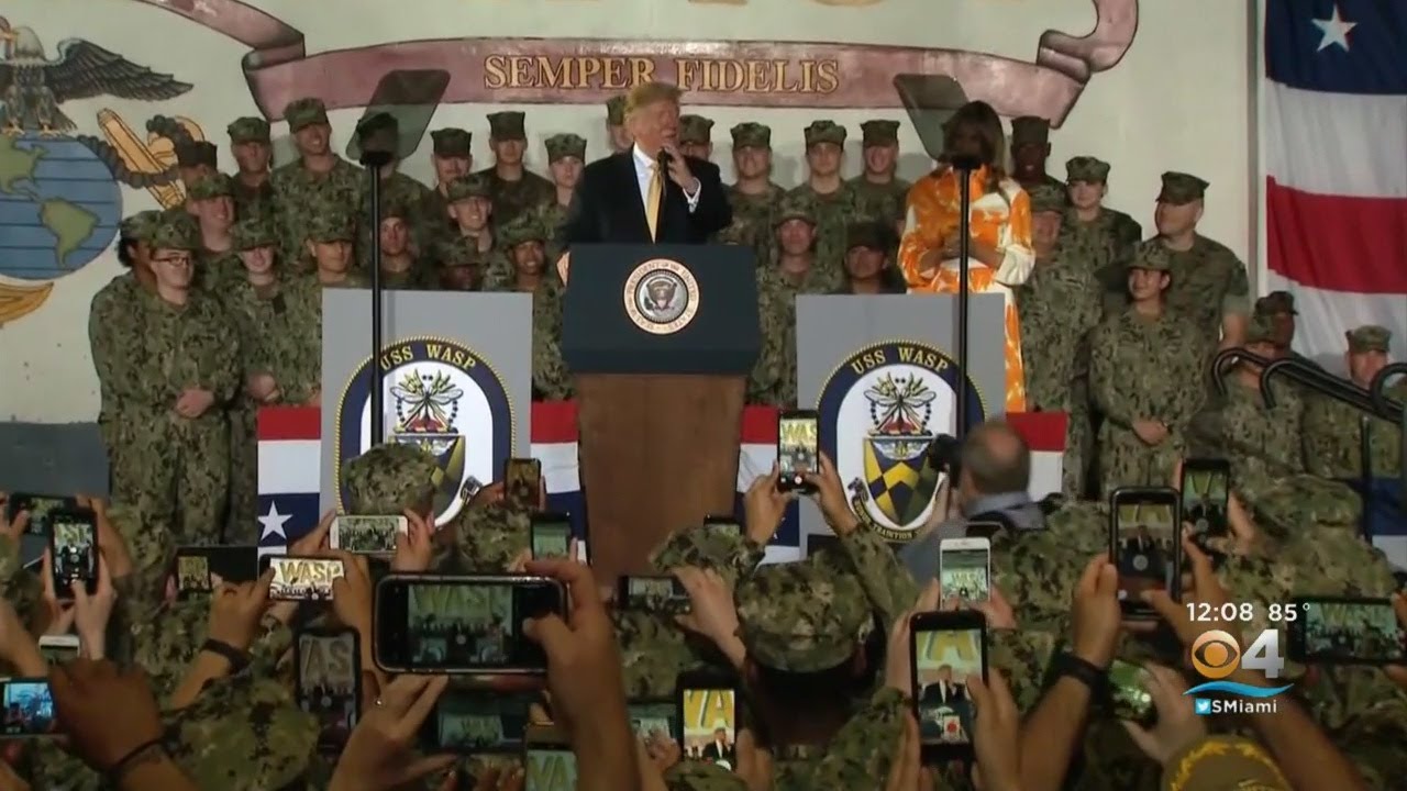 President Trump Visits U.S. Navy Base In Japan