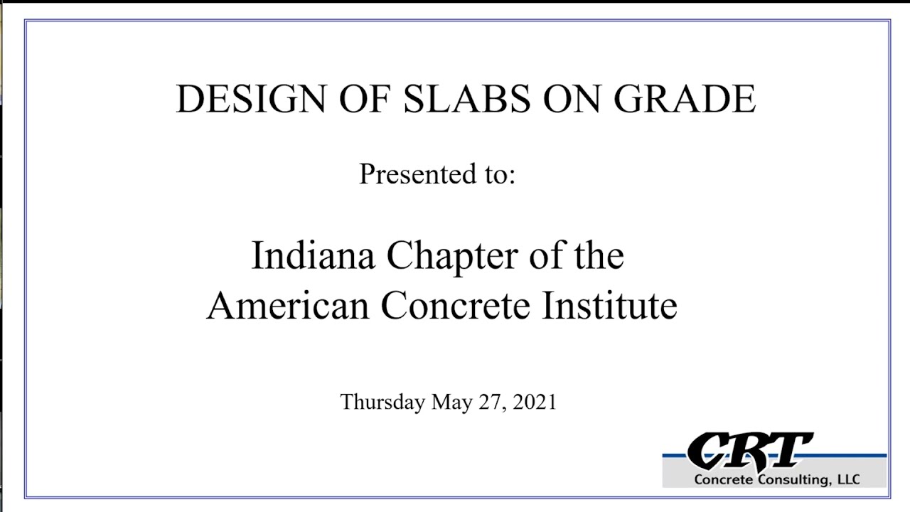 Chris Tull PE, CRT Concrete Consutling ACI 360