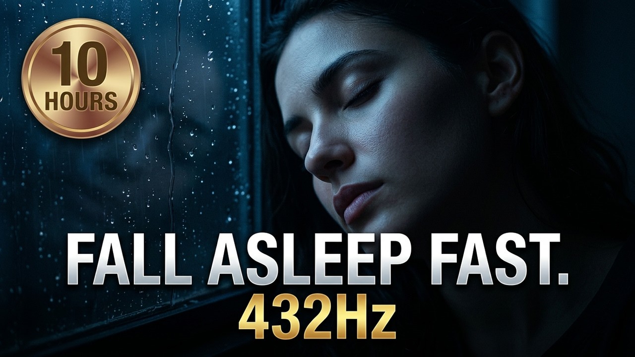 Fall Asleep in Minutes | 432Hz Healing Rain • 10H Black Screen