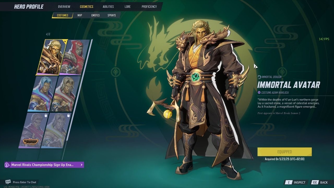 Immortal Dragon Bundle in Marvel Rivals for Adam Warlock