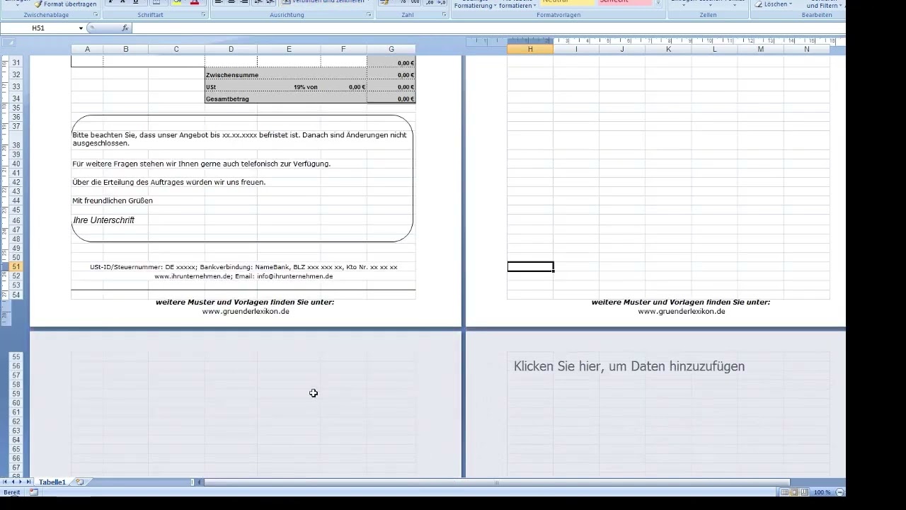 Mit Excel Angebote und Kostenvoranschlag erstellen #1