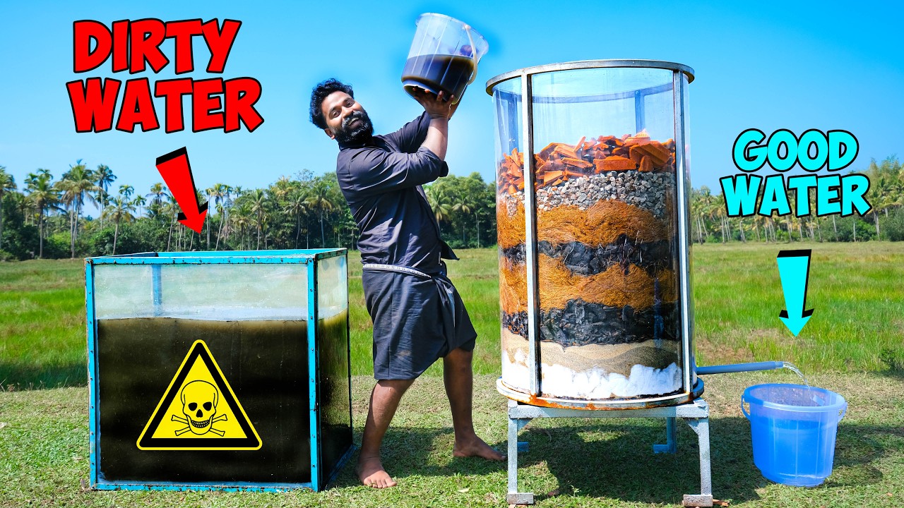 HomeMade Water Filter | Dirty Water To Good Water | അഴുക്ക് വെള്ളത്തിൽനിന്നും ശുദ്ധജലം | M4 Tech |