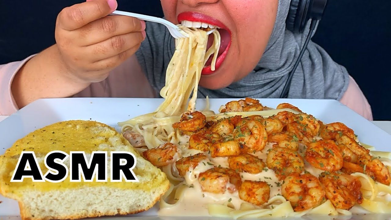 ASMR Cajun Shrimp Fettuccine Alfredo | Eating Sounds | No Talking | Diamond ASMR