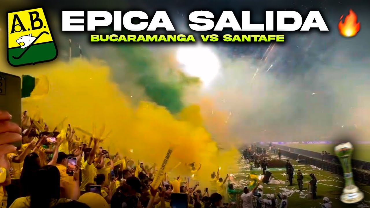 🟡🟢SALIDA HINCHADA del BUCARAMANGA CAMPEÓN vs Santafe Liga betplay 2024 desde estadio Alfonso López