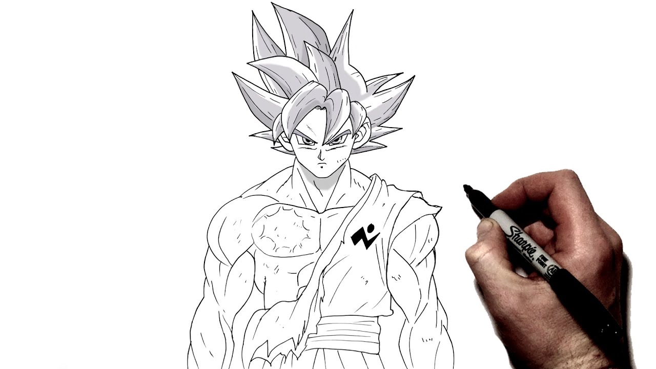 Как нарисовать Гоку Муи (разорванное ги) | Пошаговое руководство | Dragon Ball