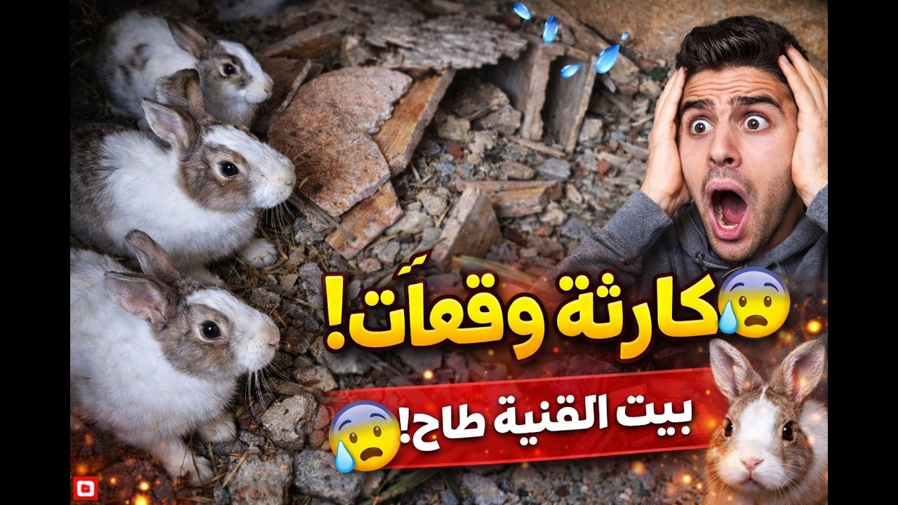 صدمة كبيرة ‼️مشيت نطل على القنية ولقيت البيت طايح😢للأسف الشتاء هدمات بيت القنية🐰شوفوا شنو وقع😱😭