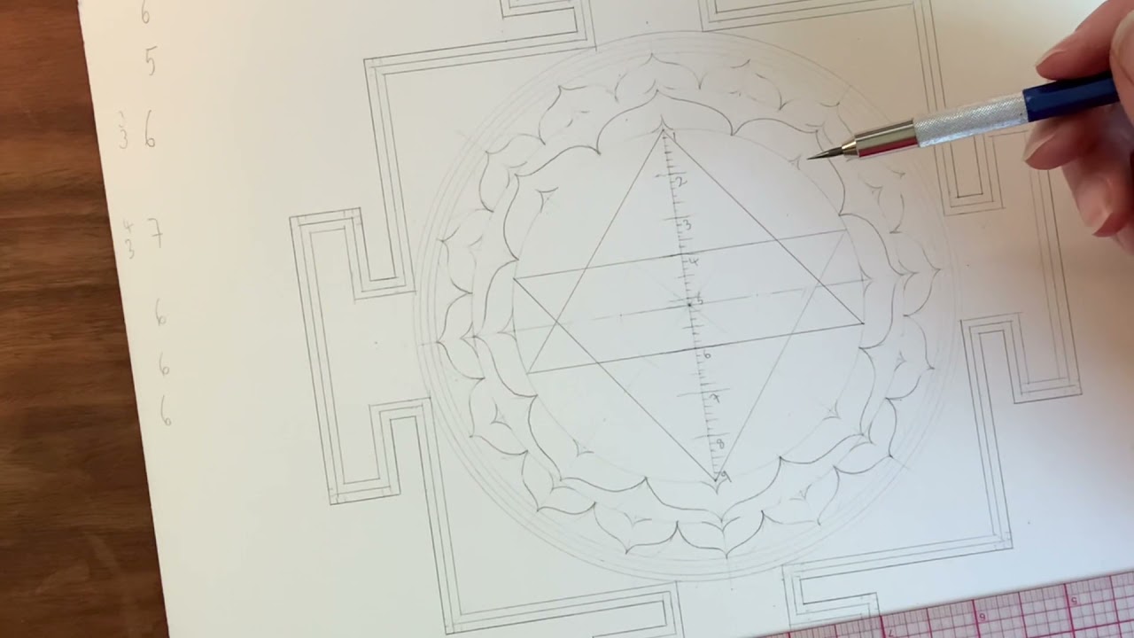 How To Draw The Sri Yantra - Part 4 - Easy 48 Units Measurement Method