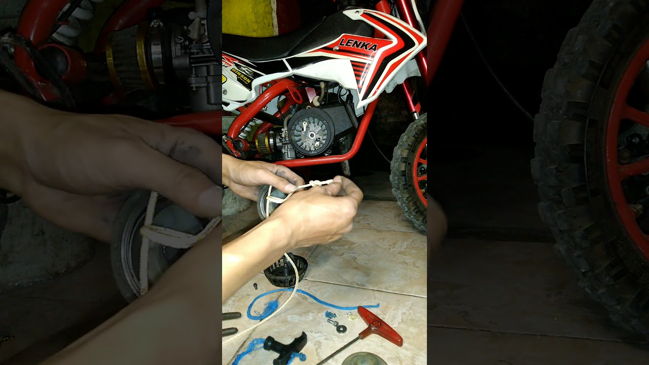 ganti tali pullstar motor mini yang putus