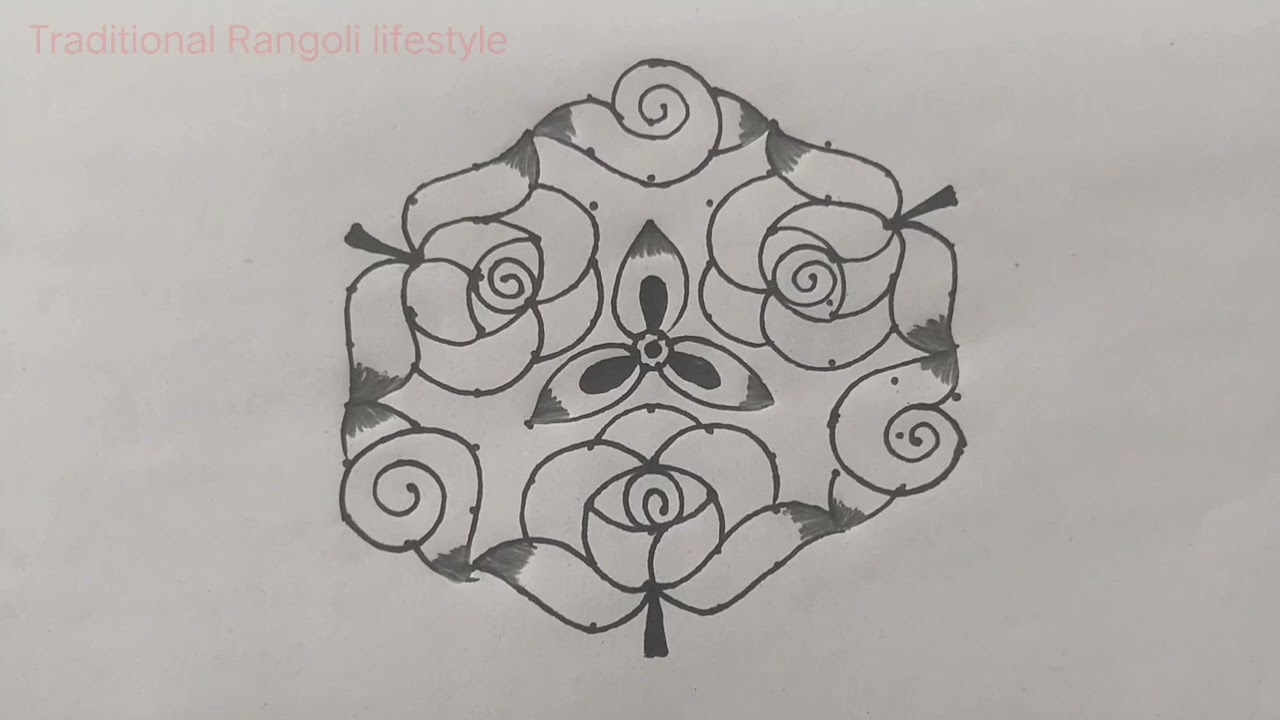 11*6dotsrangoli|Diwalirangoli|simplepongalrangoli|beautifulflowerrangoli@Traditionalrangolilifestyle