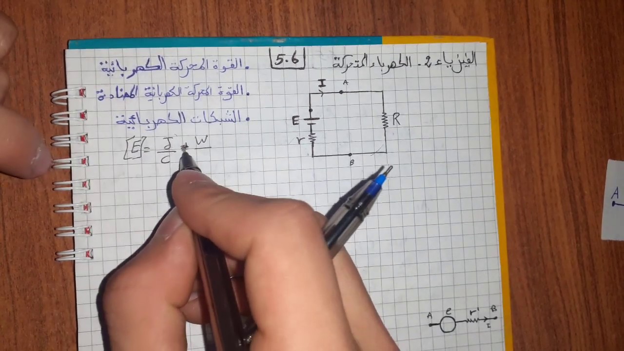 القوة المحركة الكهربائية و مفاهيم الشبكات الكهربائية