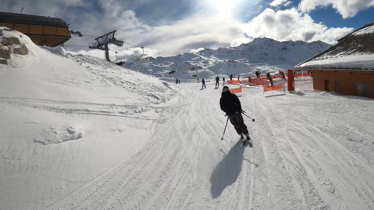 Piste Red Chardon Blue Plein sud & Voie de la Boucle   Les 3 Vallees/Val Thorens North-east ski