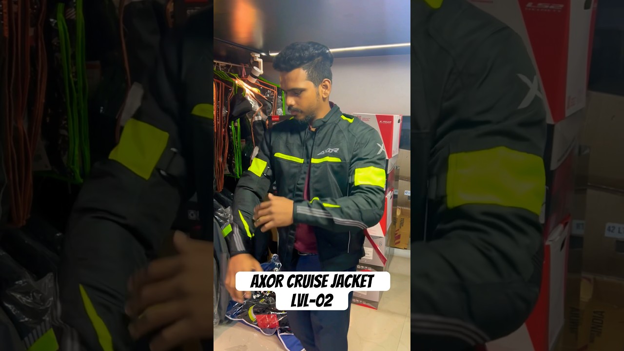 Axor Cruise 2 Jacket neon black -M with level-02 protector #r15v3 #motorbikes #shorts #axor #jacket