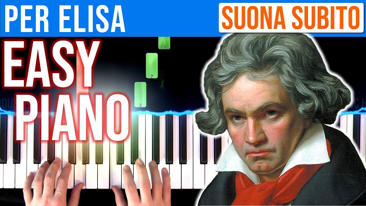 #46 Per Elisa - Beethoven -  EASY PIANO Tutorial 80 - 60 - 70 BPM 🎹 - video 4K🤙