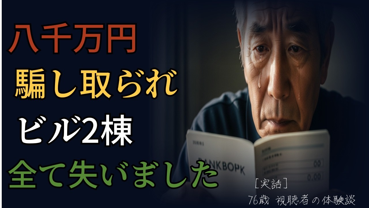 八千万円 騙し取られ ビル2棟 全て失いました［実話］76歳 視聴者の体験談
