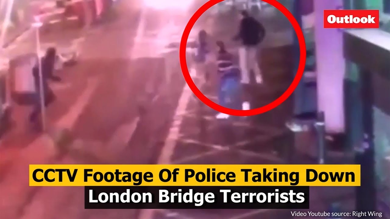 CCTV Footage Of Police Taking Down London Bridge Terrorists