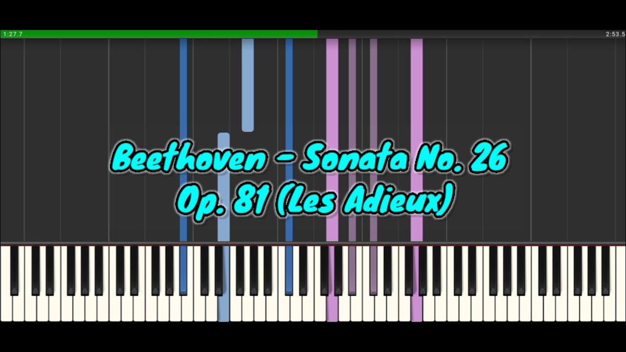 Beethoven - Sonata No. 26 in Eb Major (Les Adieux) Op. 81 II [Piano Tutorial/Cover]