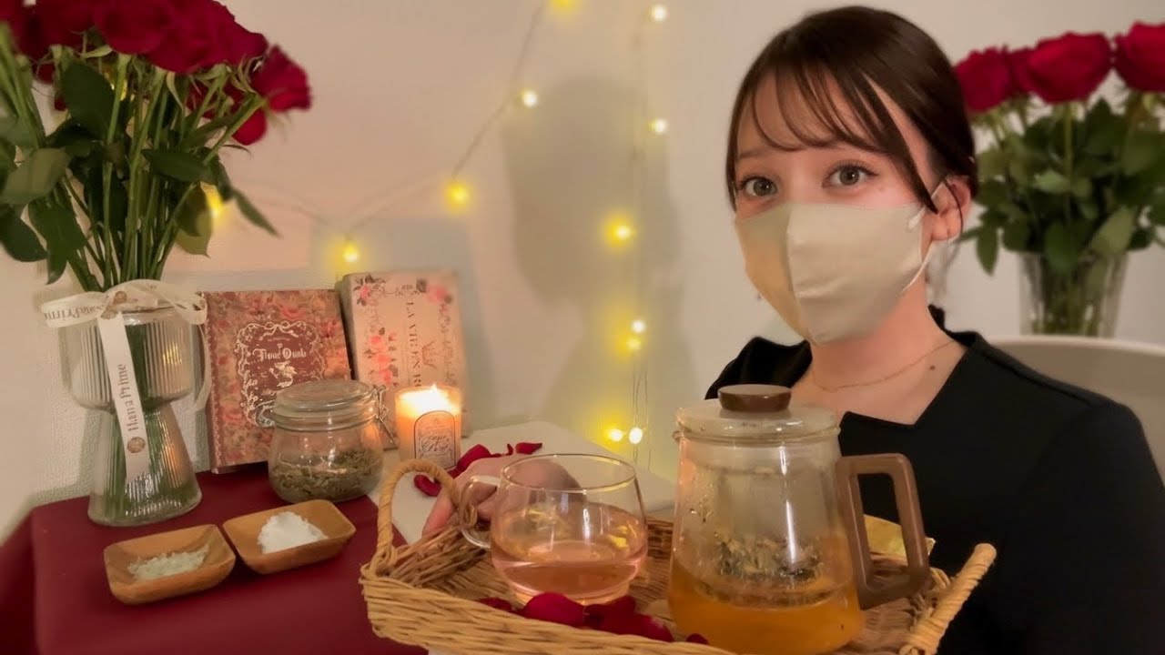 【ASMR】ローズに包まれる贅沢フットバス🌹癒しの足裏オイルマッサージ | ロールプレイ