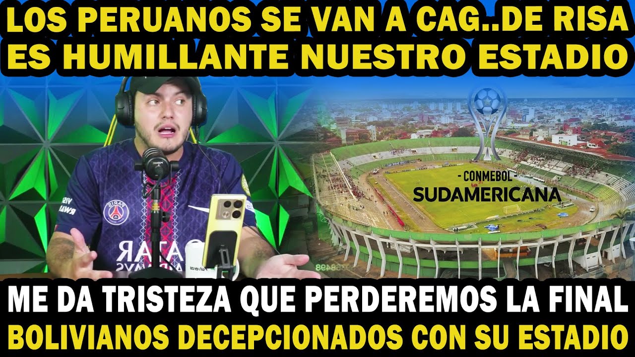 Bolivianos decepcionados con el estadio Tahuichi, sede de la final de la copa sudamericana.