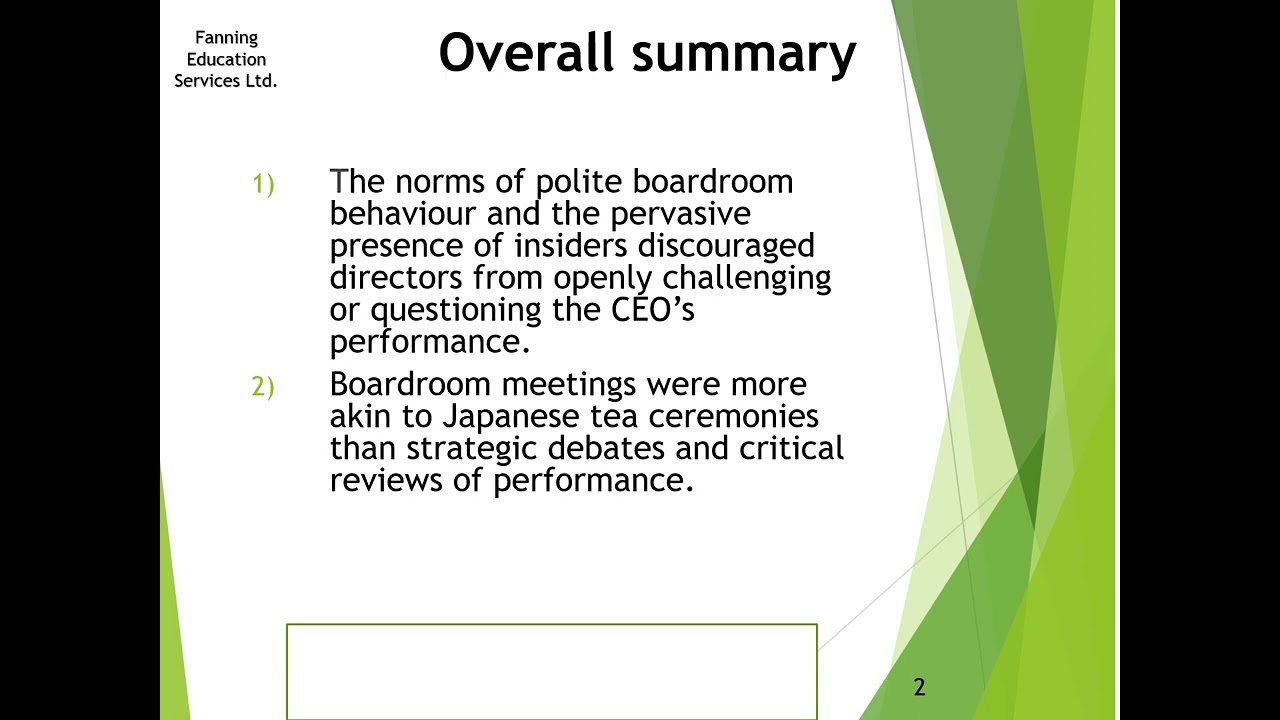 Managerial Hegemony   Overall Summary