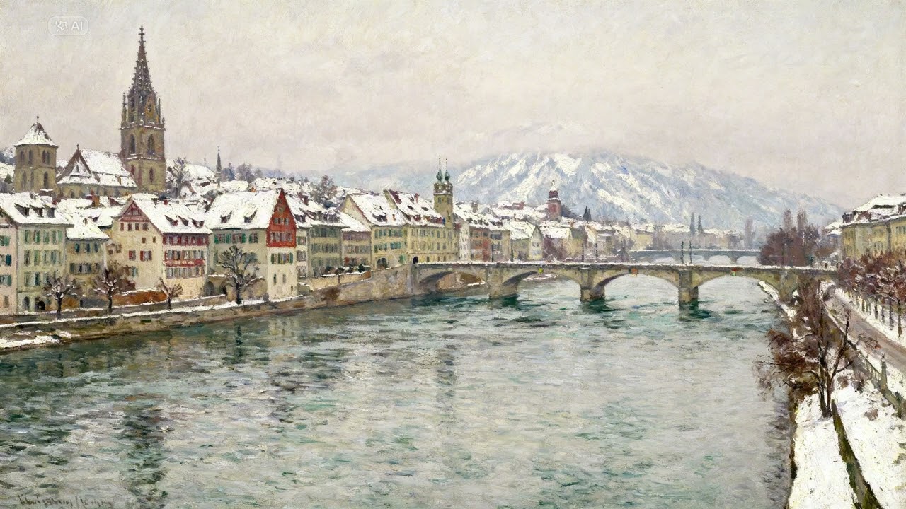 Northern Switzerland Winter 🇨🇭 | Basel · Rhine Falls · Aarau | Oil Art