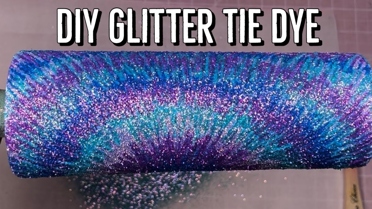 DIY Hand-painted acrylic paint & Glitter Tie Dye Tumbler!