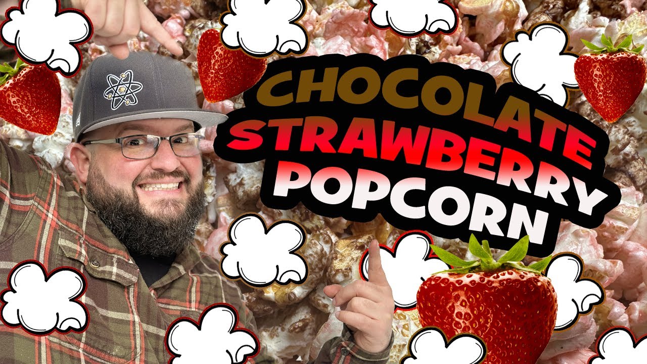 The hidden chocolate strawberry popcorn heart!