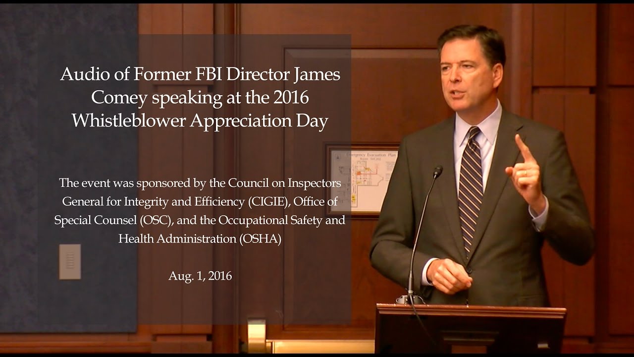 Former FBI Director James Comey's Remarks on Whistleblower Day 2016