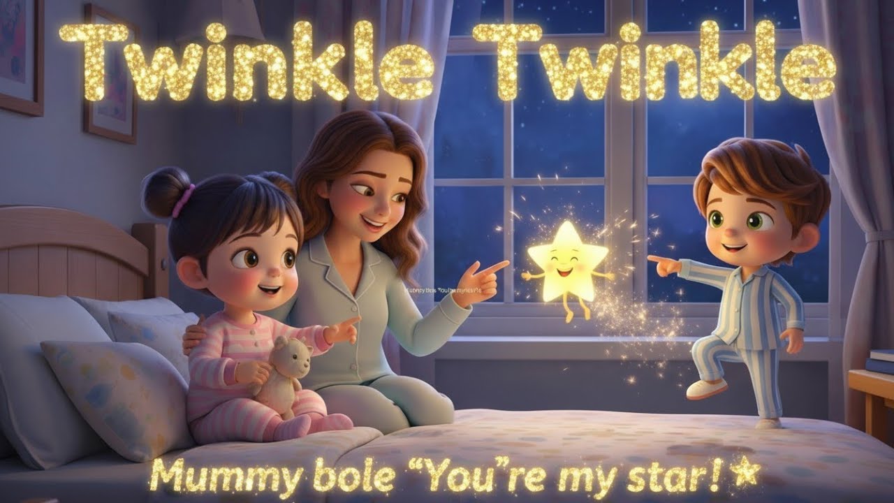 Twinkle Twinkle Happy Star |  Nursery Rhyme | Kids Song (Hindi & English) | @BuBuMela 
