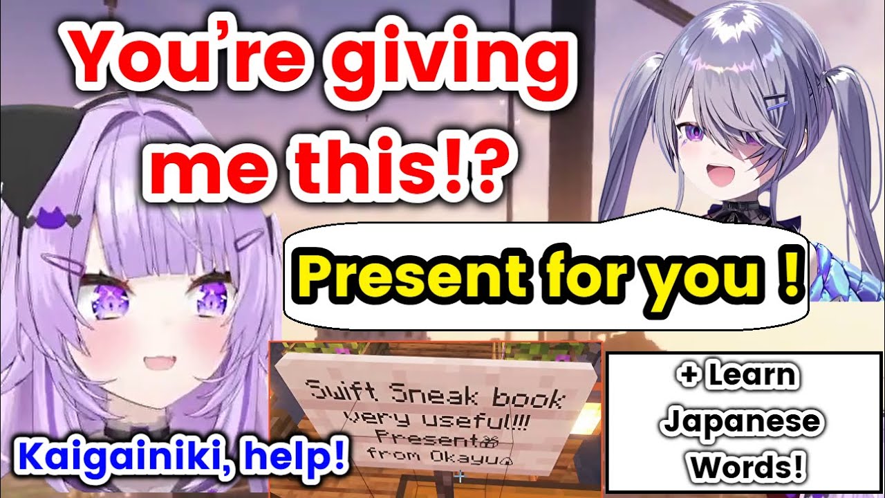 Biboo Gives Okayu a Rare Book! Okayu’s Thank-You Plan Involves Kaigainiki 😂 + Japanese Words!  ENsub